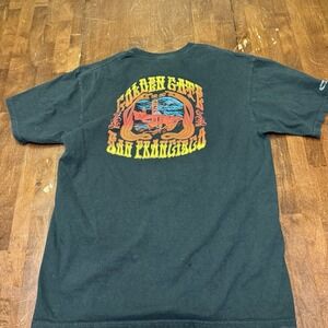 Crazy Shirt San Francisco Golden Gate Bridge Shirt Men's Large Black Orange‎